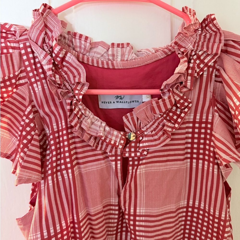 NWOT Never a Wallflower Rachel Dress in Red Plaid- size XS - Picture 3 of 9